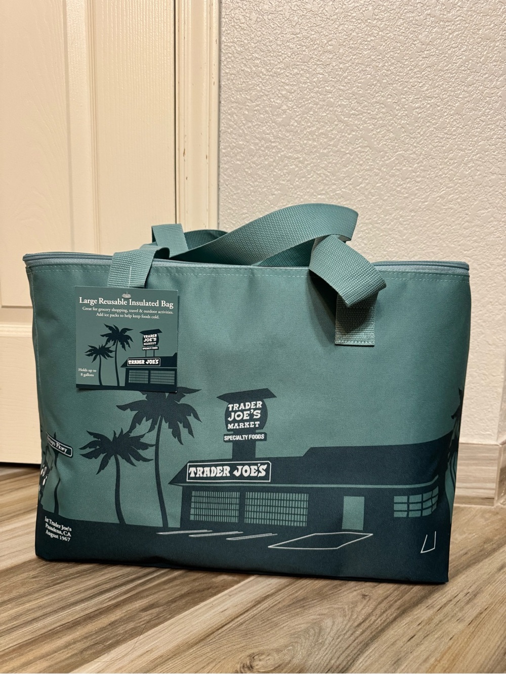 Trader Joe's Teal Insulated Grocery Tote - Picture 2 of 5